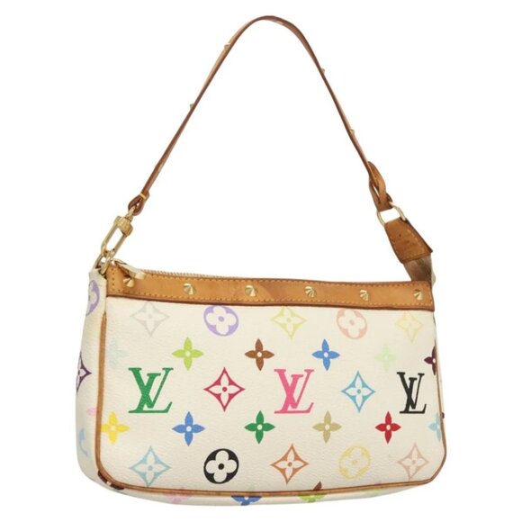 LOUIS VUITTON Multicolor Pochette Accessoires Pouch White - Picture 1 of 15